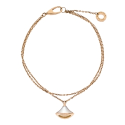 Pre Owned Bvlgari Diva's Dream Mother of Pearl 18k Rose Gold Bracelet SM 