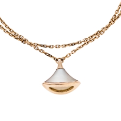 Pre Owned Bvlgari Diva's Dream Mother of Pearl 18k Rose Gold Bracelet SM 