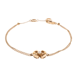 Pre Owned Bvlgari Fiorever Diamond 18K Rose Gold Chain Link Bracelet ML