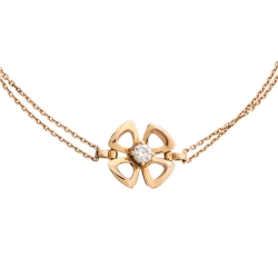 Pre Owned Bvlgari Fiorever Diamond 18K Rose Gold Chain Link Bracelet ML
