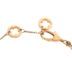 Pre Owned Bvlgari Fiorever Diamond 18K Rose Gold Chain Link Bracelet ML