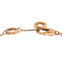 Pre Owned Bvlgari Fiorever Diamond 18K Rose Gold Chain Link Bracelet ML