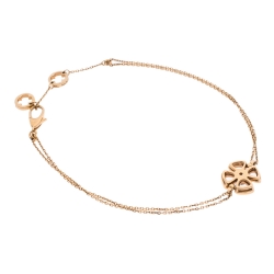 Pre Owned Bvlgari Fiorever Diamond 18K Rose Gold Chain Link Bracelet ML