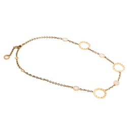 Bvlgari Mother of Pearl 18K Yellow Gold Circle Station Necklace