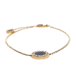 Pre Owned Bvlgari Onyx 18K Yellow Gold Bracelet ML