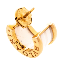 Bvlgari B.Zero1 White Ceramic 18K Rose Gold Earrings