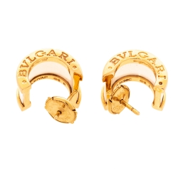 Bvlgari B.Zero1 White Ceramic 18K Rose Gold Earrings
