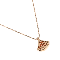 Pre Owned Bvlgari Divas' Dream Carnelian Diamond 18K Rose Gold Pendant Necklace
