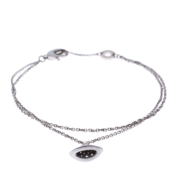 Pre Owned Bvlgari Divas' Dream Pave Diamond 18K White Gold Charm Bracelet SM