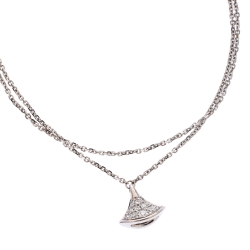 Pre Owned Bvlgari Divas' Dream Pave Diamond 18K White Gold Charm Bracelet SM