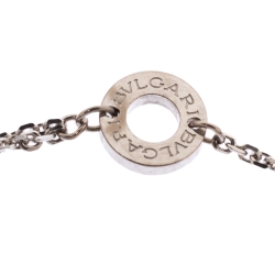 Pre Owned Bvlgari Divas' Dream Pave Diamond 18K White Gold Charm Bracelet SM