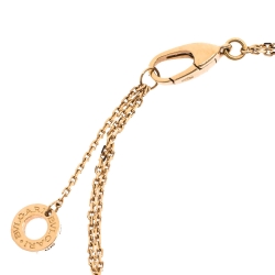 Pre Owned Bvlgari Divas' Dream Coral Charm 18K Rose Gold Chain Bracelet SM