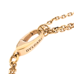 Pre Owned Bvlgari Divas' Dream Coral Charm 18K Rose Gold Chain Bracelet SM