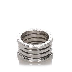 Bvlgari B.zero1 4 Band 18K White Gold Ring Size 51