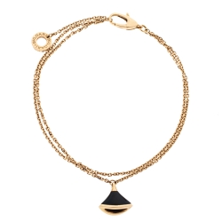 Pre Owned Bvlgari Divas' Dream Onyx 18K Rose Gold Bracelet SM