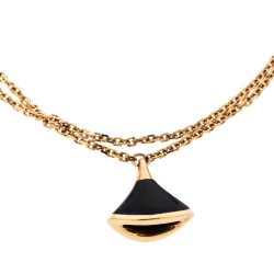 Pre Owned Bvlgari Divas' Dream Onyx 18K Rose Gold Bracelet SM