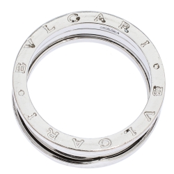 Pre Owned Bvlgari B.Zero1 18K White Gold 3-Band Ring Size 65