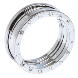 Pre Owned Bvlgari B.Zero1 18K White Gold 3-Band Ring Size 65