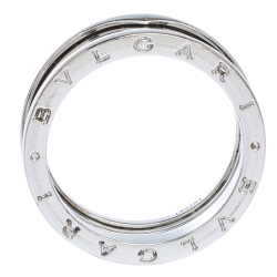 Pre Owned Bvlgari B.Zero1 18K White Gold 3-Band Ring Size 65
