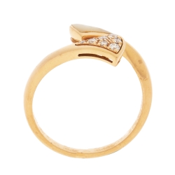 Bvlgari Divas' Dream Diamond Mother of Pearl 18K Rose Gold Ring Size 55