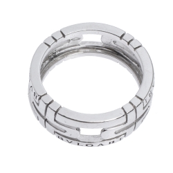 Pre Owned Bvlgari Parentesi 18K White Gold Band Ring Size 55
