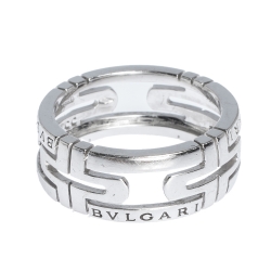 Pre Owned Bvlgari Parentesi 18K White Gold Band Ring Size 55