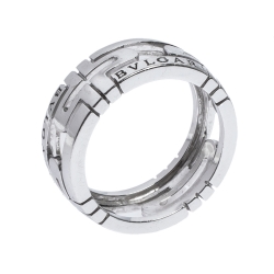 Pre Owned Bvlgari Parentesi 18K White Gold Band Ring Size 55