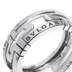 Pre Owned Bvlgari Parentesi 18K White Gold Band Ring Size 55
