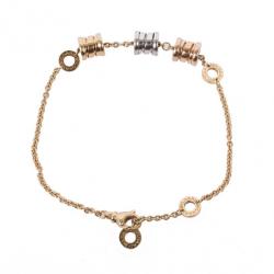 Pre Owned Bvlgari B.ZERO1 3-elements 18 K Yellow White and Pink Gold Soft Bracelet