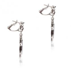 Pre Owned Bvlgari Black Ceramic 18 K White Gold Cerchi Earrings