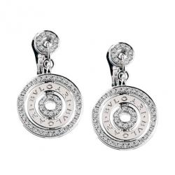 Pre Owned Bvlgari Diamond 18 K White Gold Astrale Earrings