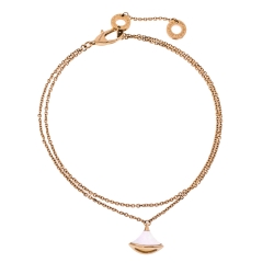 Pre Owned Bvlgari Divas' Dream Mother of Pearl 18K Rose Gold Chain Link Bracelet ML