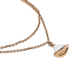 Pre Owned Bvlgari Divas' Dream Mother of Pearl 18K Rose Gold Chain Link Bracelet ML