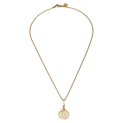 Pre Owned Bvlgari Tondo Sun 18K Yellow Gold Pendant Necklace 