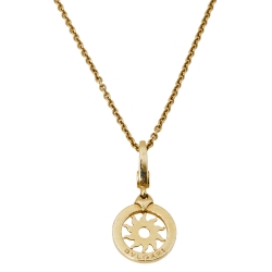 Pre Owned Bvlgari Tondo Sun 18K Yellow Gold Pendant Necklace 