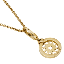 Pre Owned Bvlgari Tondo Sun 18K Yellow Gold Pendant Necklace 
