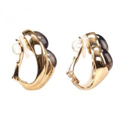 Pre Owned Bvlgari Vintage Amethyst 18K Yellow Gold Earrings