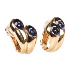 Pre Owned Bvlgari Vintage Amethyst 18K Yellow Gold Earrings