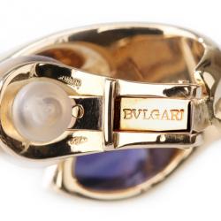 Pre Owned Bvlgari Vintage Amethyst 18K Yellow Gold Earrings