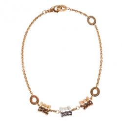 Pre Owned Bvlgari B.ZERO1 3-Elements 18K Yellow White and Pink Gold Soft Bracelet 19CM