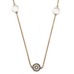 Bvlgari Tondo Sun Stainless Steel and 18K Yellow Gold Sautoir Necklace