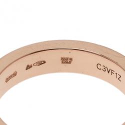 Pre Owned Bvlgari Bvlgari 18K Rose Gold and Diamond Band Ring Size 56