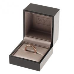 Pre Owned Bvlgari Bvlgari 18K Rose Gold and Diamond Band Ring Size 56