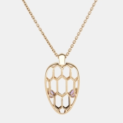 Pre Owned Bvlgari Serpenti Seduttori Amethyst 18k Rose Gold Pendant Necklace