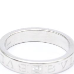 Pre Owned Bvlgari Bvlgari Bvlgari 18K White Gold Diamond Ring EU 56