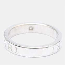 Pre Owned Bvlgari Bvlgari Bvlgari 18K White Gold Diamond Ring EU 56