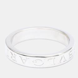 Pre Owned Bvlgari Bvlgari Bvlgari 18K White Gold Diamond Ring EU 56