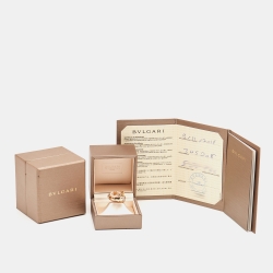 Pre Owned Bvlgari Serpenti Viper Diamond 18K Rose Gold One-Coil Ring Size 49