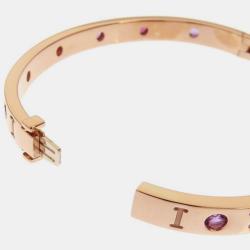 Pre Owned Bvlgari 18K Rose Gold Amethysts and Tourmalines Bracelet 6