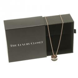 Pre Owned Bvlgari B.Zero1 Black Ceramic Gold Pendant Necklace